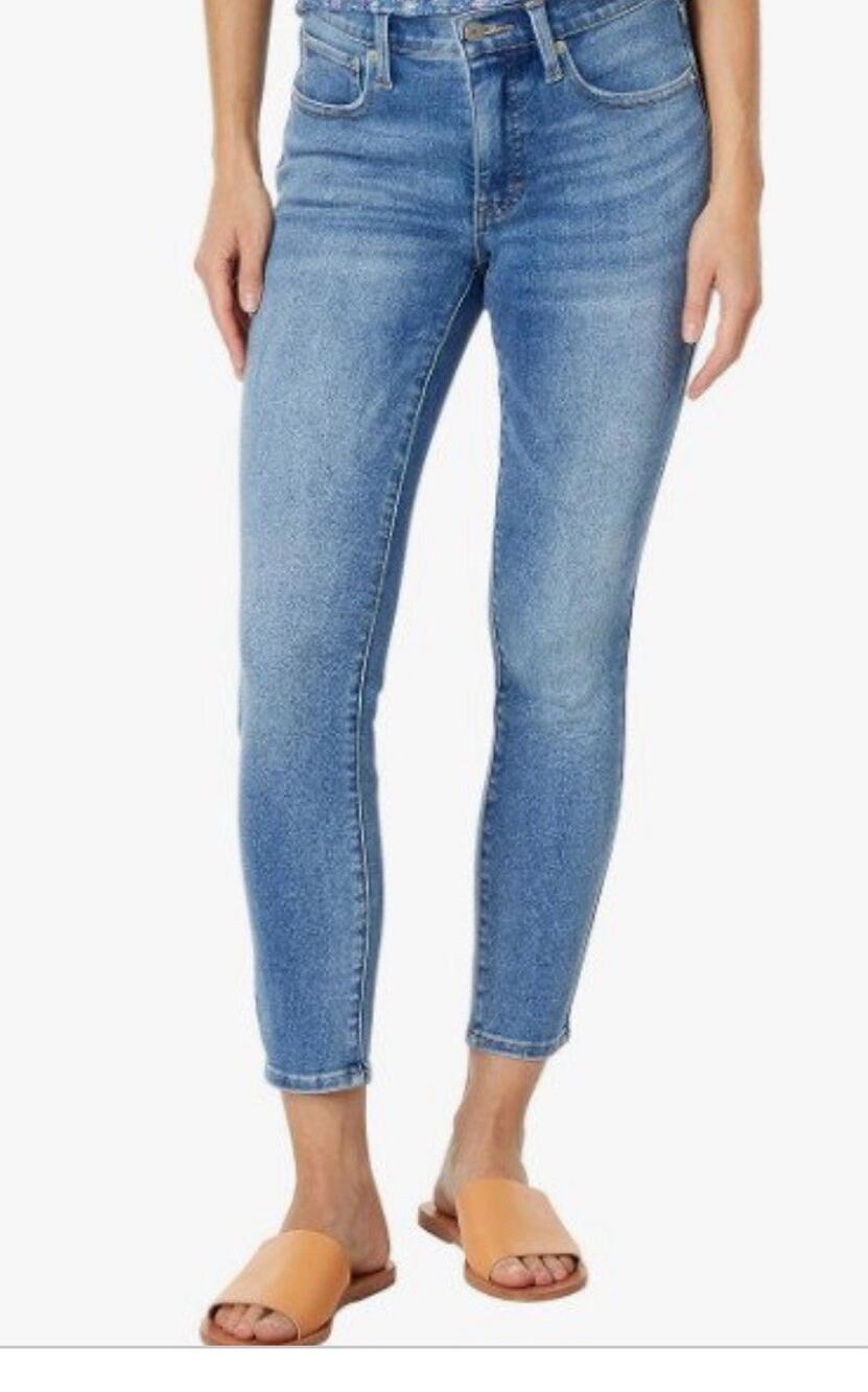 Lucky Brand Bridgette Skinny Jeans Blue High Rise Raw Hem Size 4/27 Ankle